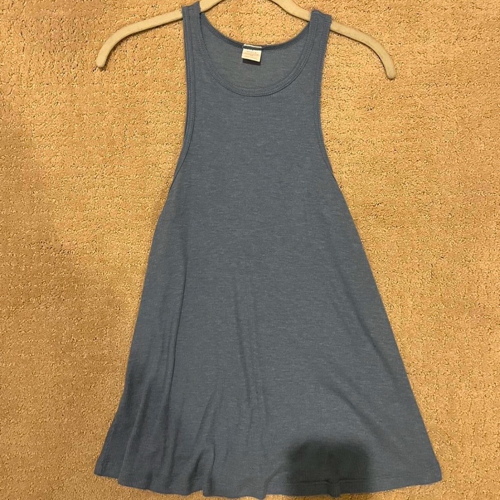 Blue Ribbed Relaxed Fit Tank Top - Picture 5 of 6